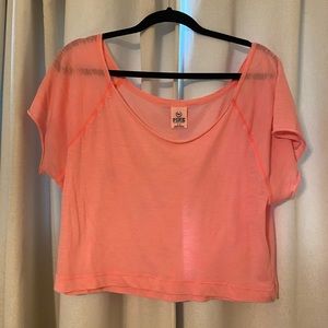 Pink Off the Shoulder Crop Top